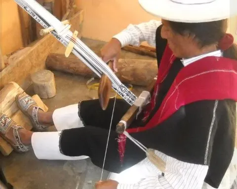 man weaving belt